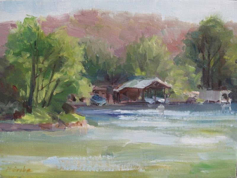 Boathouse Laguna Gloria by artist Nancy Grobe